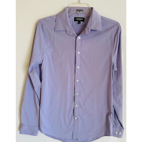 Men's Express Small Extra Slim Dress Shirt Light Purple Longsleeve Button Down - Picture 1 of 5